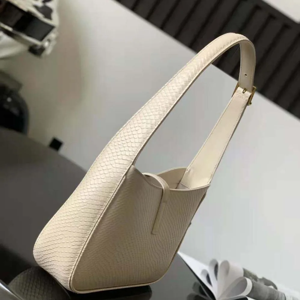 Saint Laurent YSL Le 5 A 7 Hobo Bag in Python for Women in Beige Saint Laurent YSL Le 5 A 7 Hobo Bag in Python for Women in Beige
