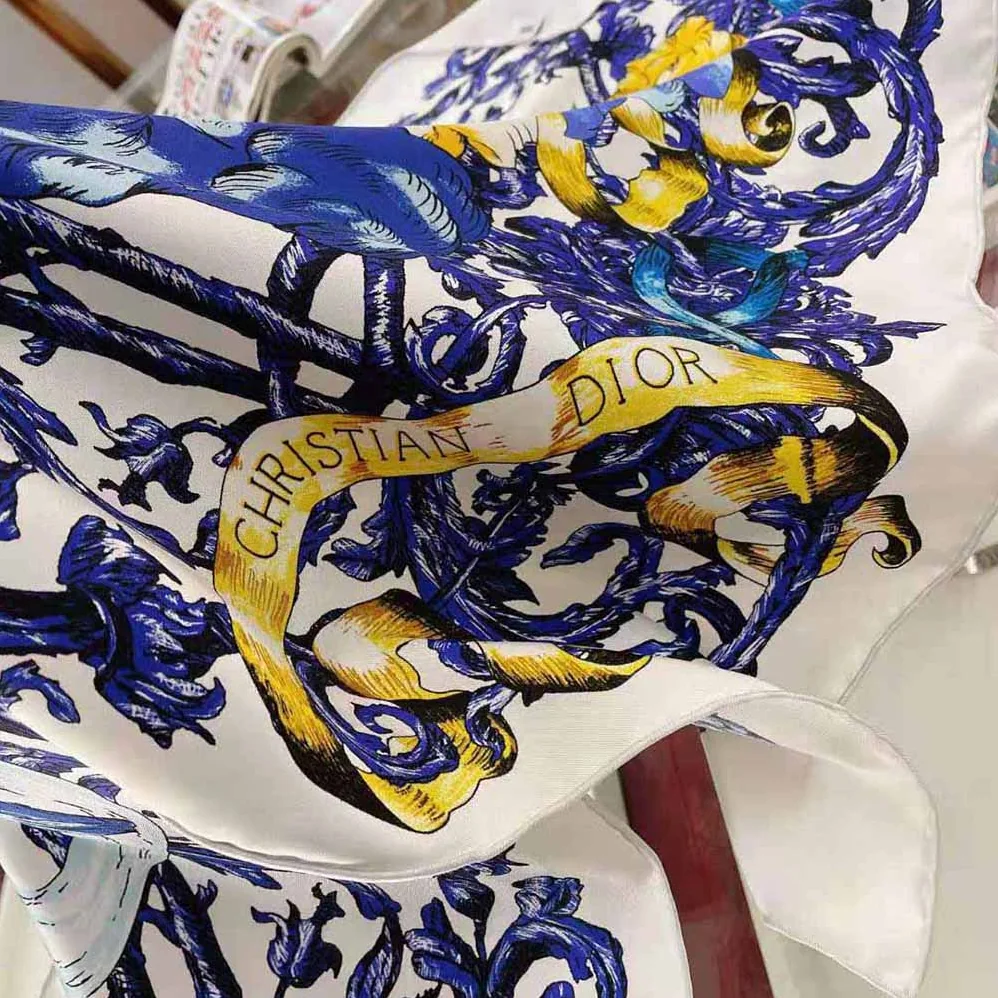 Dior Le Monde Square Scarf Multicolor Silk Twill for Women