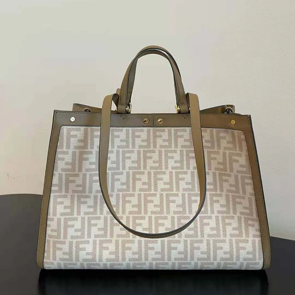 Fendi Medium Peekaboo X-Tote Beige FF Wool Bag for Women Fendi Medium Peekaboo X-Tote Beige FF Wool Bag for Women
