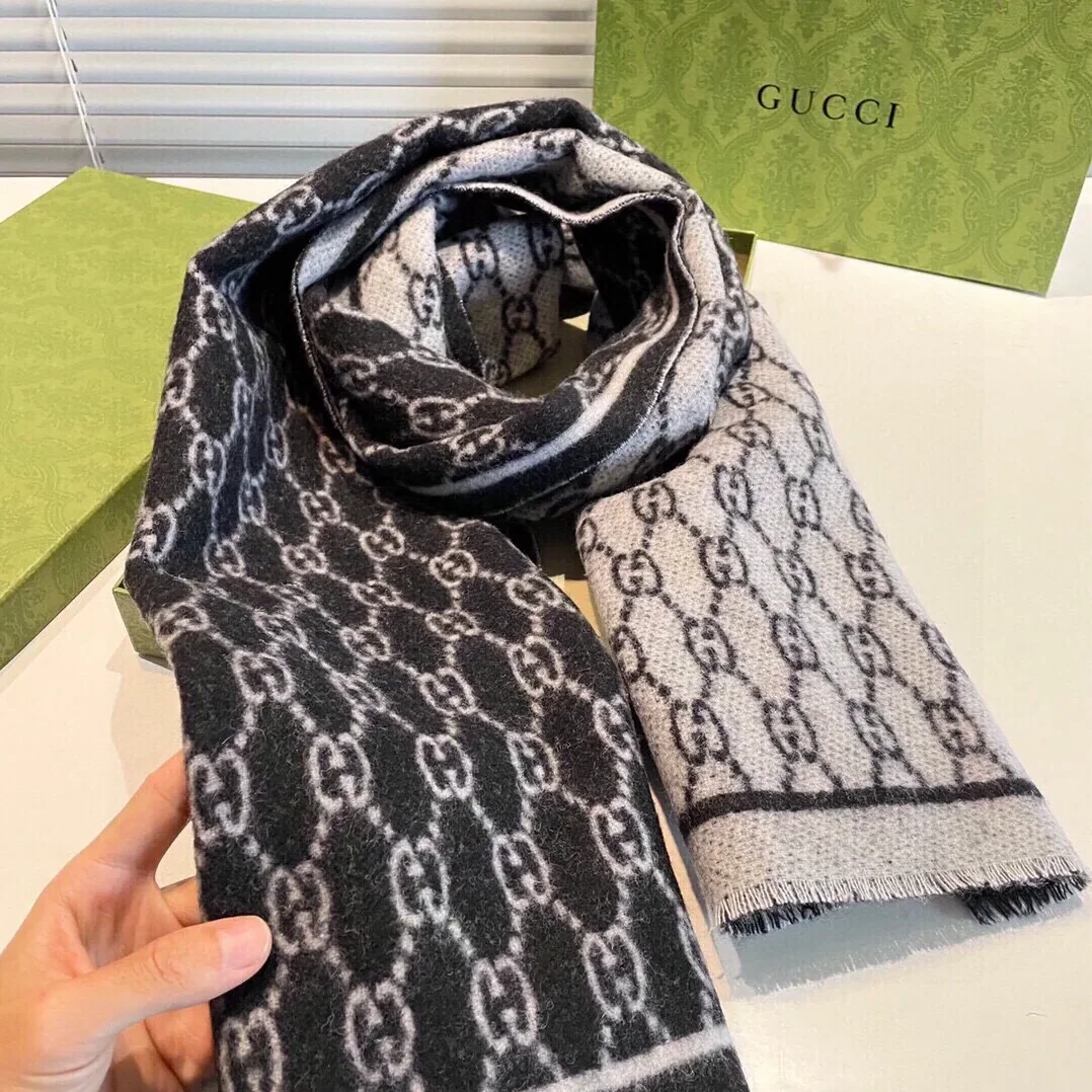 Gucci Double Sided Scarf Black Gucci Double Sided Scarf Black