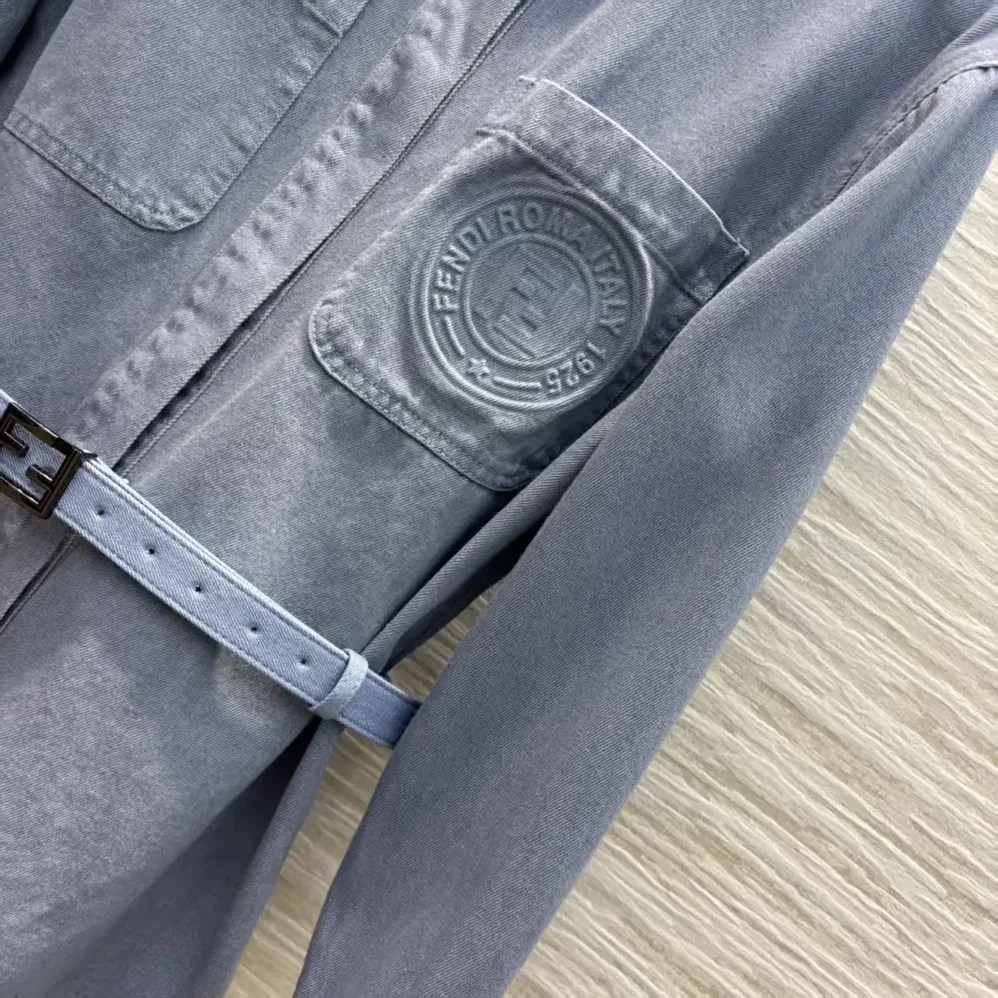 Fendi Blue Denim Go for Women in To Jacket Fendi Blue Denim Go for Women in To Jacket
