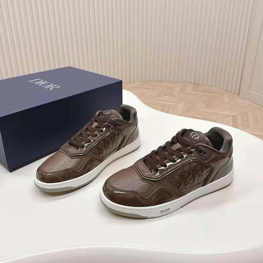 Dior B27 Low-top Sneaker Plum Patent Calfskin and Dior Oblique Gravity Leather for Men