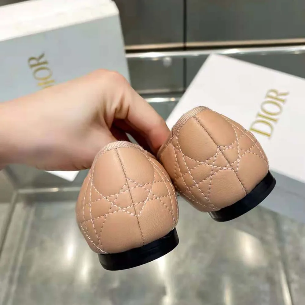 Dior Ballet Flat Nude Quilted Cannage Calfskin for Women Dior Ballet Flat Nude Quilted Cannage Calfskin for Women