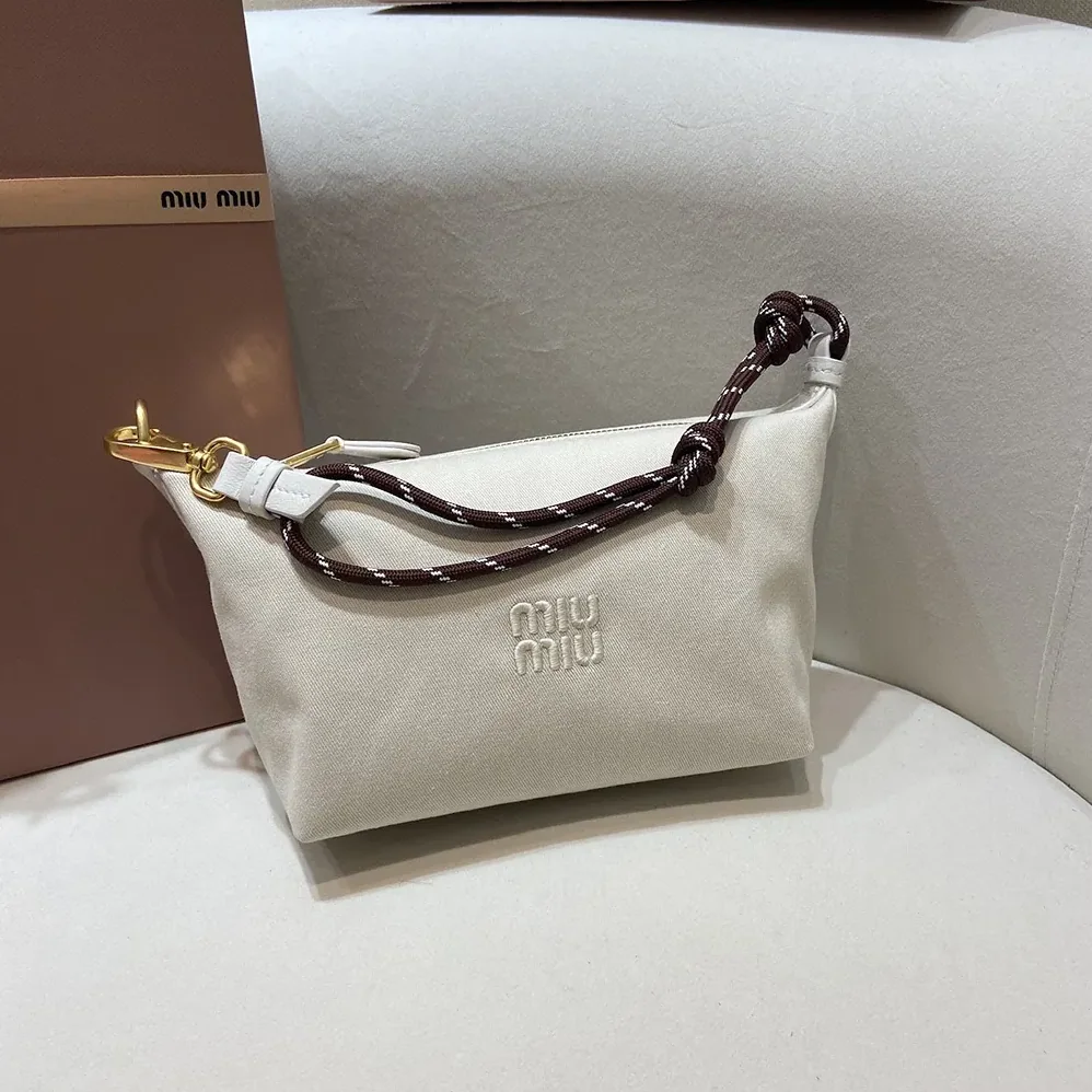 Miu Miu Gabardine Pouch for Women in White