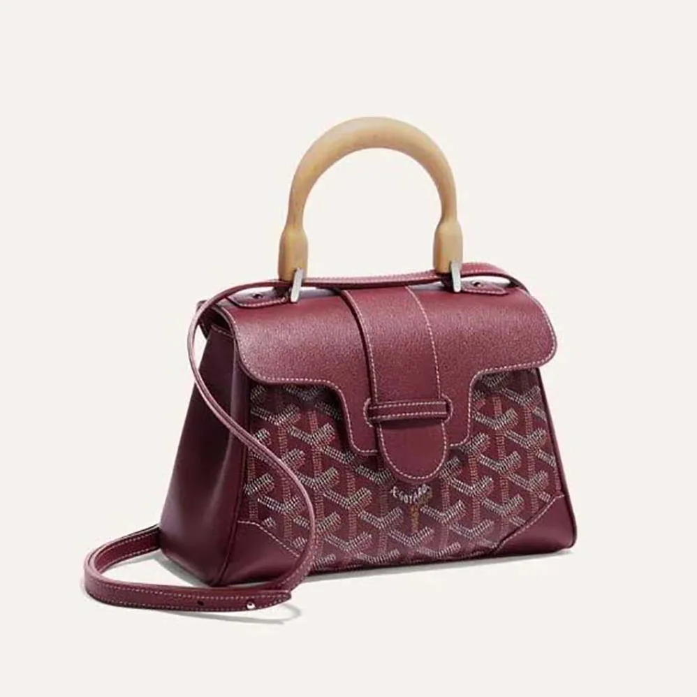 Goyard Sac Saïgon Souple Mini in Toile Goyardine & Chevroches Calfskin for Women in Maroon Goyard Sac Saïgon Souple Mini in Toile Goyardine & Chevroches Calfskin for Women in Maroon