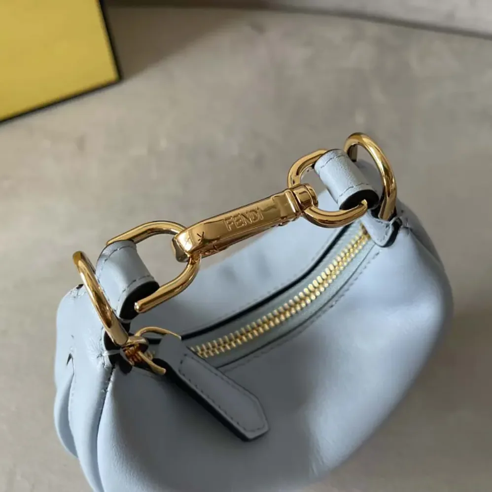 Fendi Nano Fendigraphy Blue Leather Charm for Women