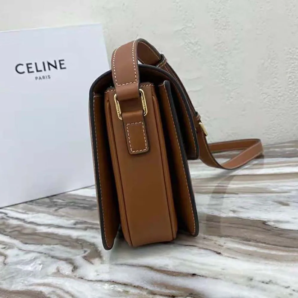 Celine Medium Triomphe Bag in Chaine Triomphe Jacquard and Natural Calfskin for Women Celine Medium Triomphe Bag in Chaine Triomphe Jacquard and Natural Calfskin for Women