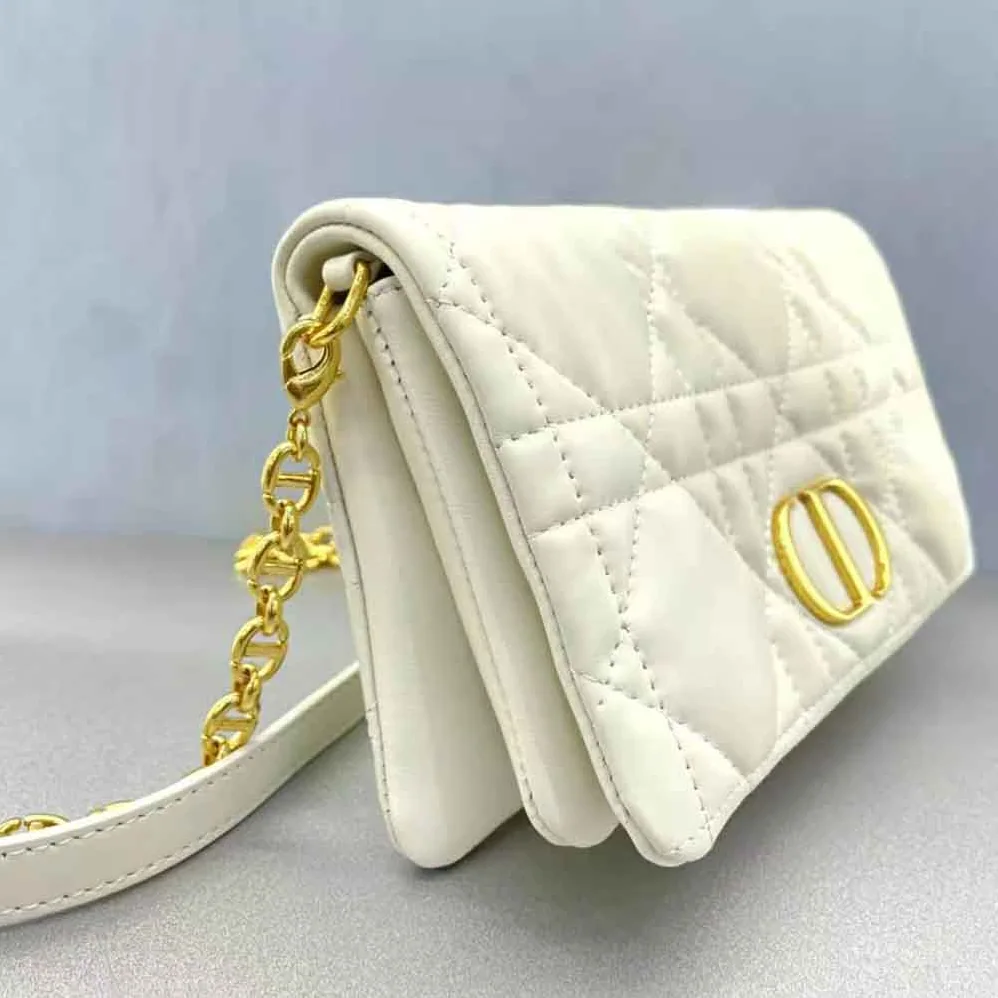 Dior Caro Macrocannage Pouch Latte Quilted Macrocannage Calfskin for Women Dior Caro Macrocannage Pouch Latte Quilted Macrocannage Calfskin for Women