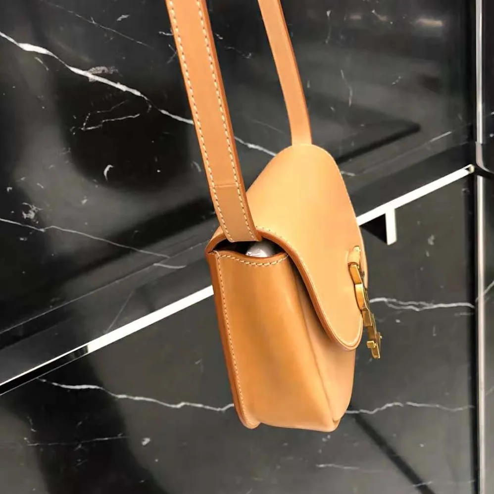 Saint Laurent YSL Kaia Small Satchel in Smooth Vintage Leather for Women in Brown
