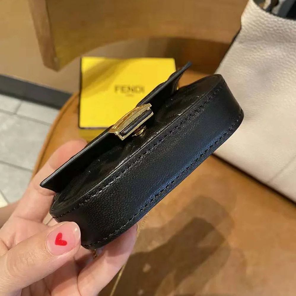 Fendi Nano Baguette Charm Black Nappa Leather Charm for Women