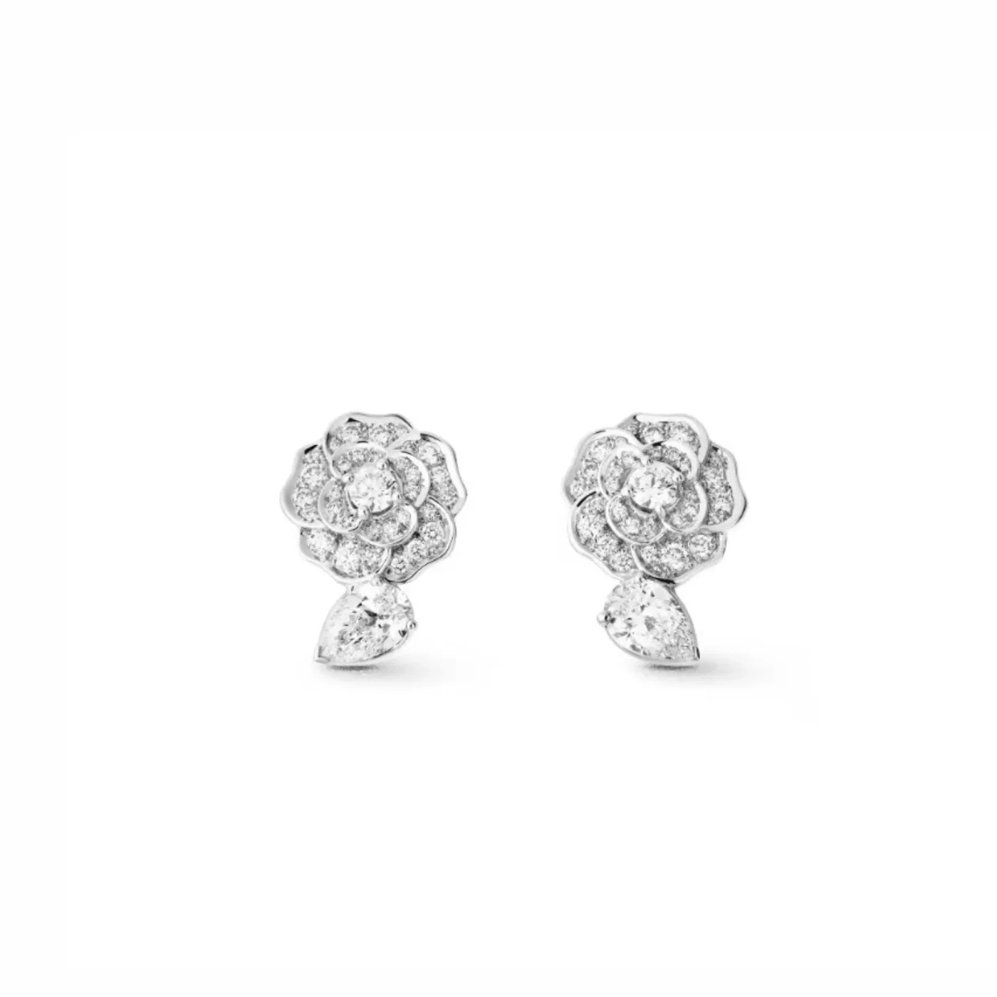 Chanel Camélia Précieux Earrings White Gold