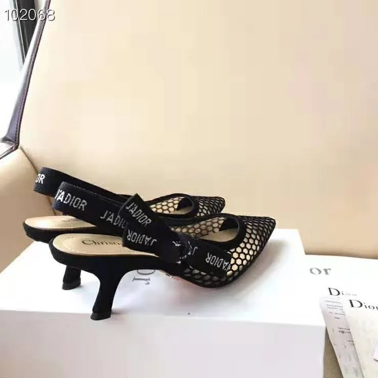 Dior J'adior Slingback in Mesh in 6.5 cm Heel for Women in Black Dior J'adior Slingback in Mesh in 6.5 cm Heel for Women in Black