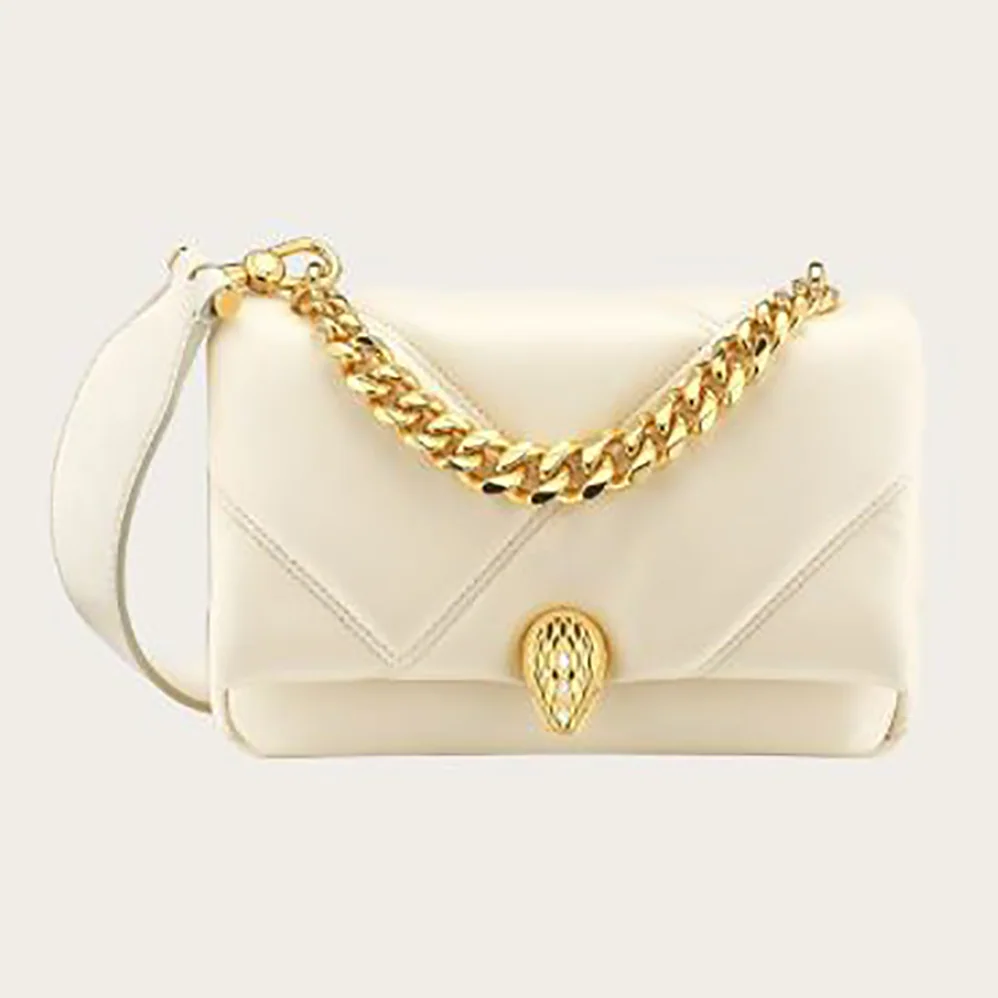 Bvlgari Serpenti Cabochon Crossbody Mini Bag for Women in White Bvlgari Serpenti Cabochon Crossbody Mini Bag for Women in White