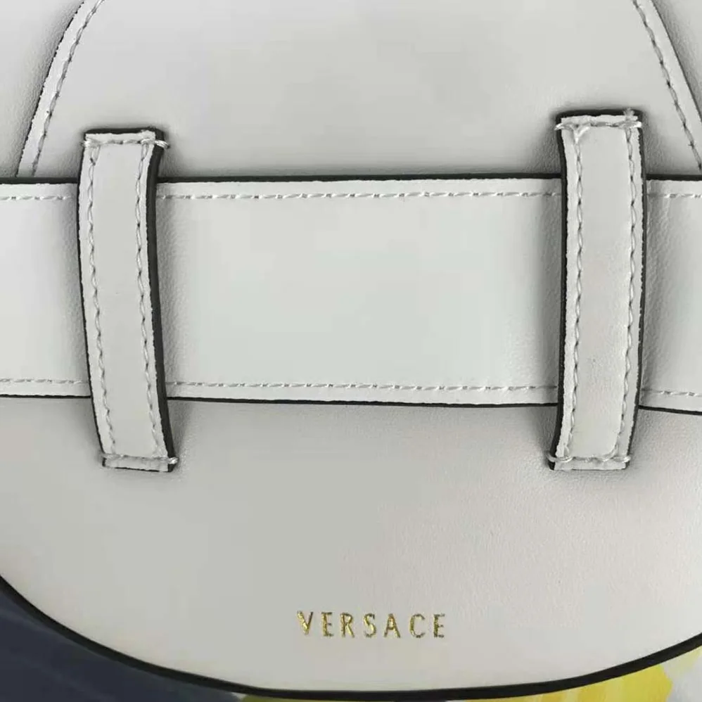Versace Virtus Belt Bag in Calfskin Leather for Women in White