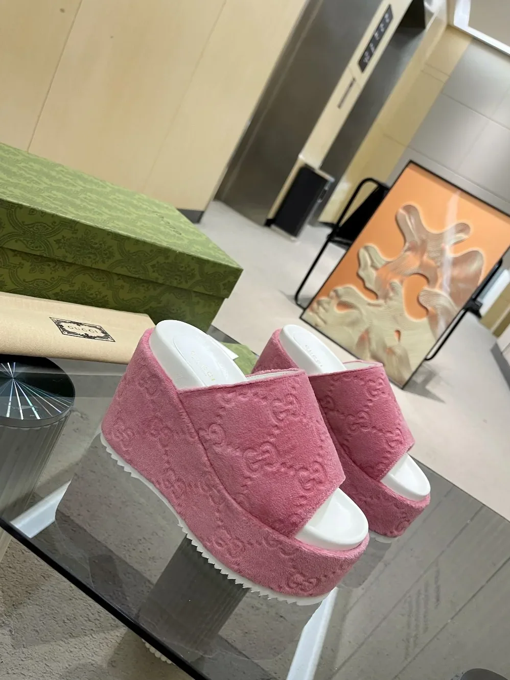Gucci GG Platform Sandal Pink for Women Gucci GG Platform Sandal Pink for Women
