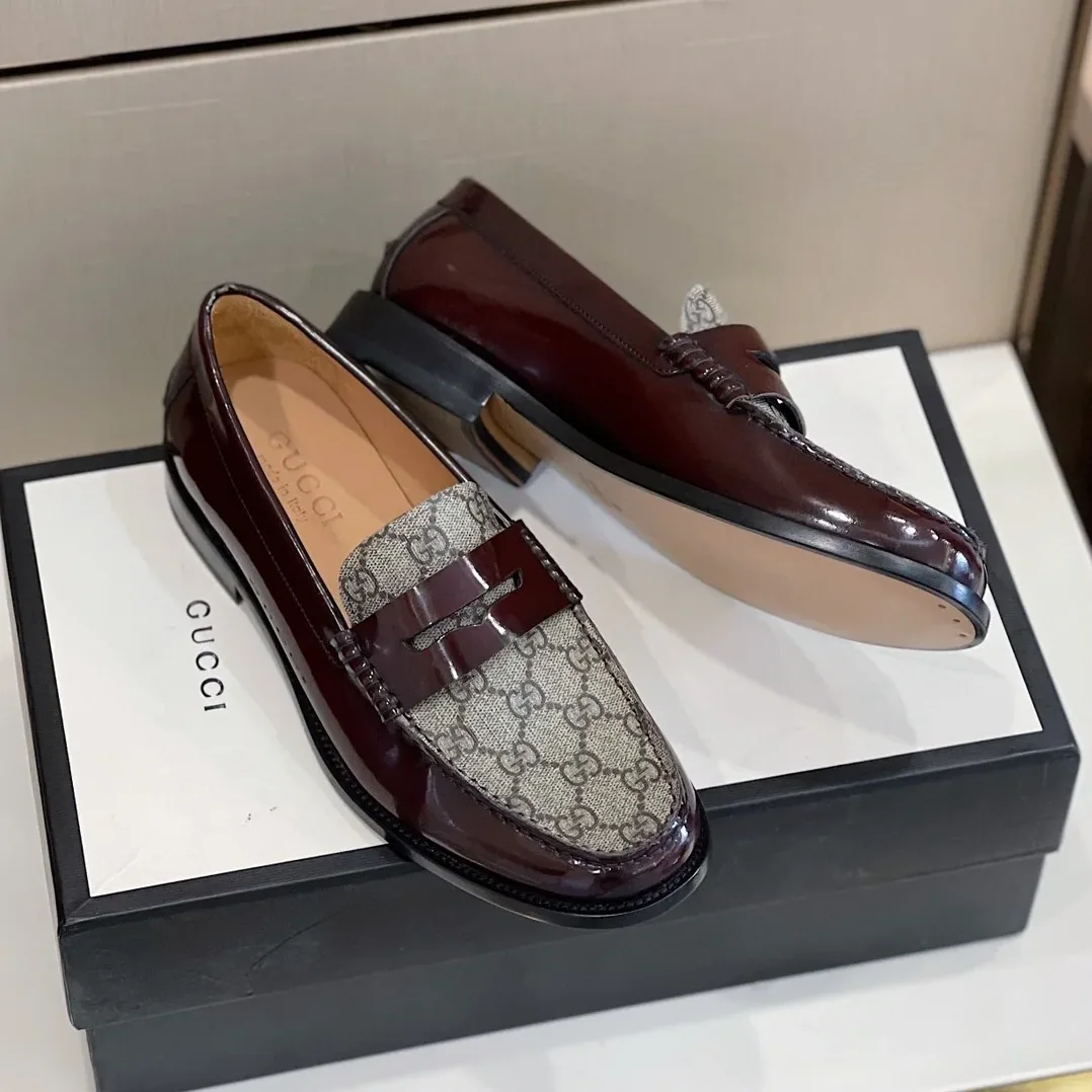 Gucci GG Loafers Horsebit Brown And Beige for Men Gucci GG Loafers Horsebit Brown And Beige for Men