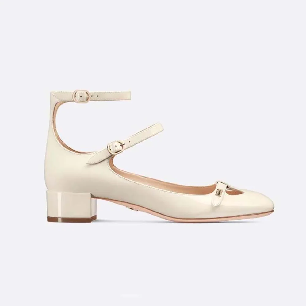 Dior Aime Dior Ballerina Pump White Patent Calfskin for Women Dior Aime Dior Ballerina Pump White Patent Calfskin for Women