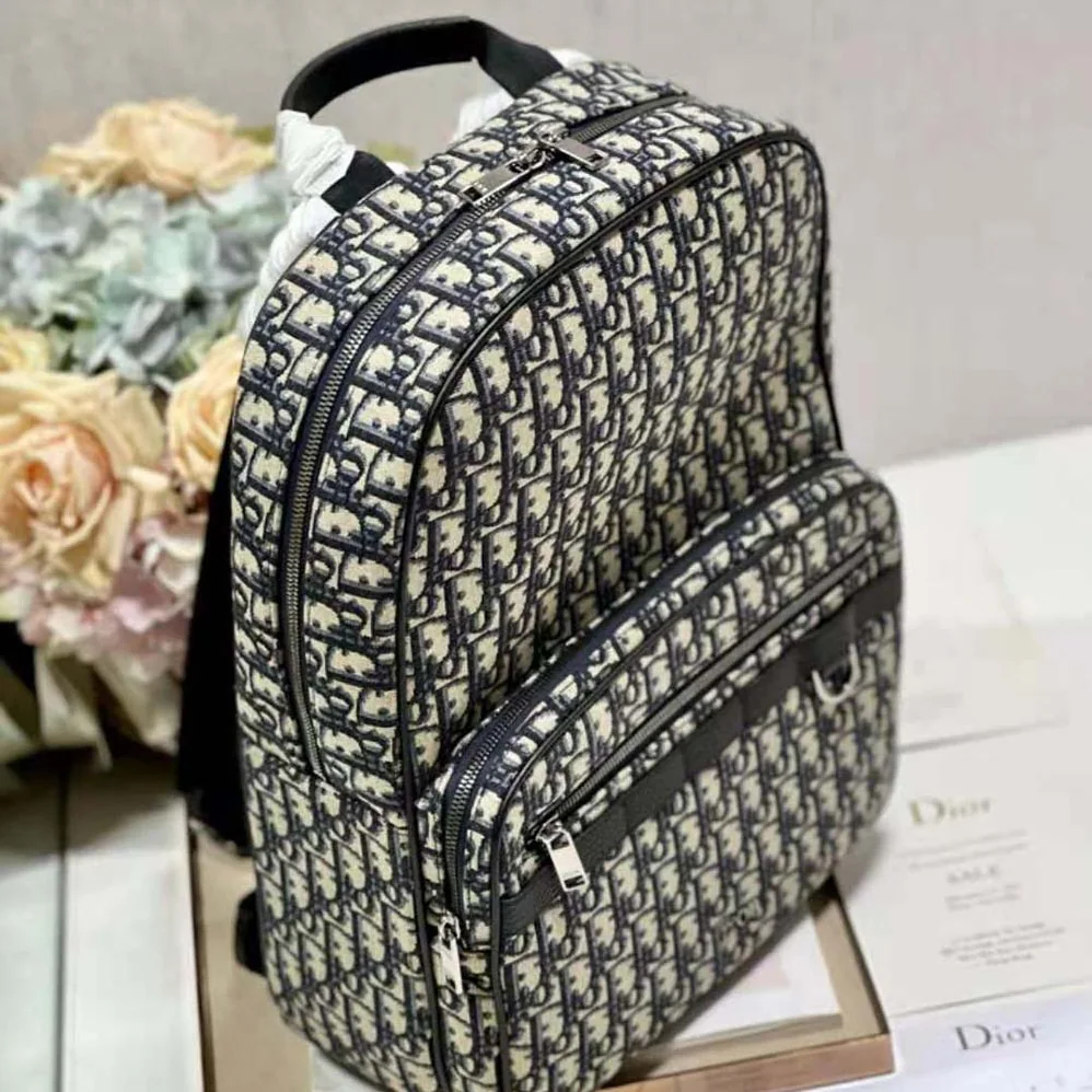 Dior Safari Backpack Beige and Black Dior Oblique Jacquard for Men Dior Safari Backpack Beige and Black Dior Oblique Jacquard for Men