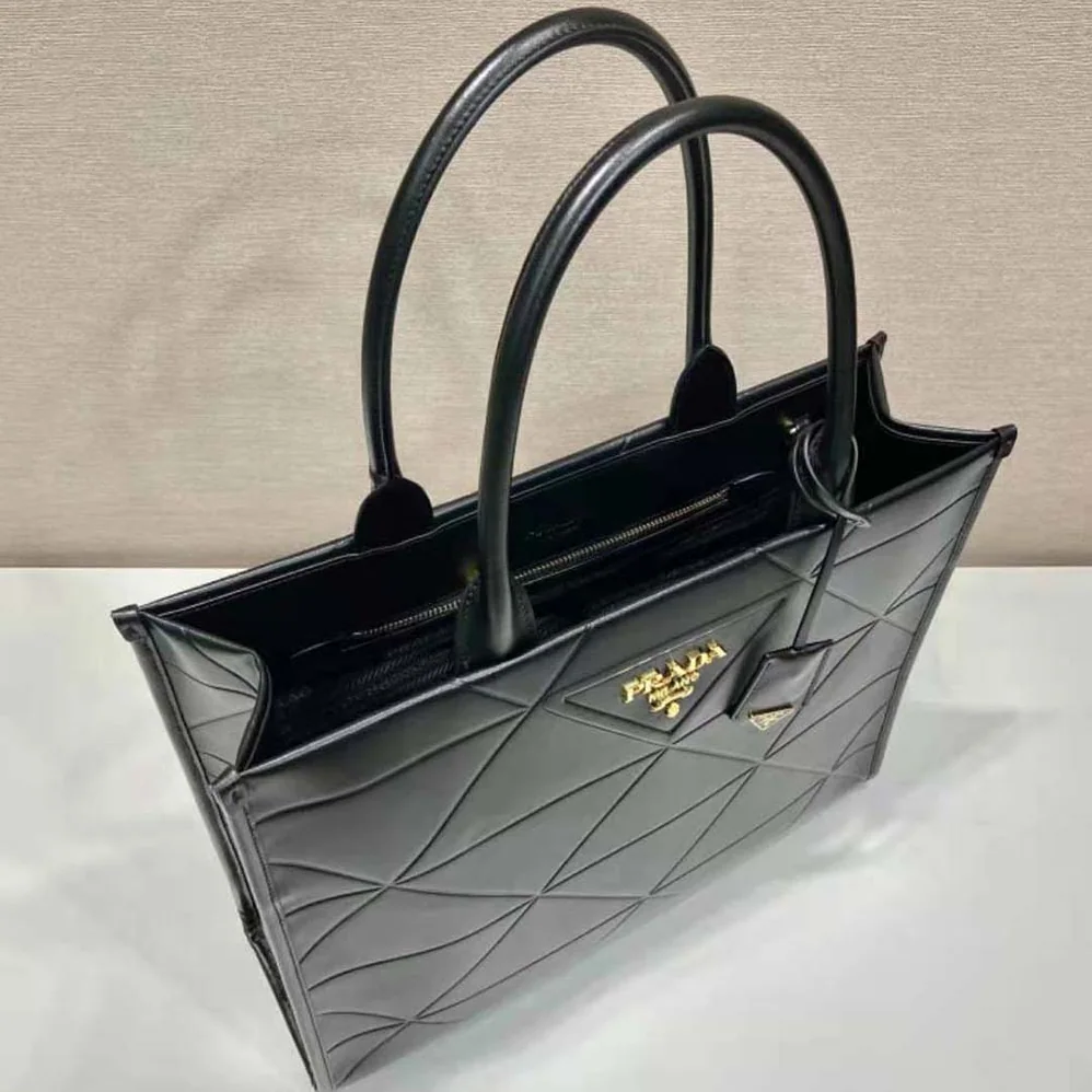 Prada Large Leather Handbag for Women in Black Prada Large Leather Handbag for Women in Black