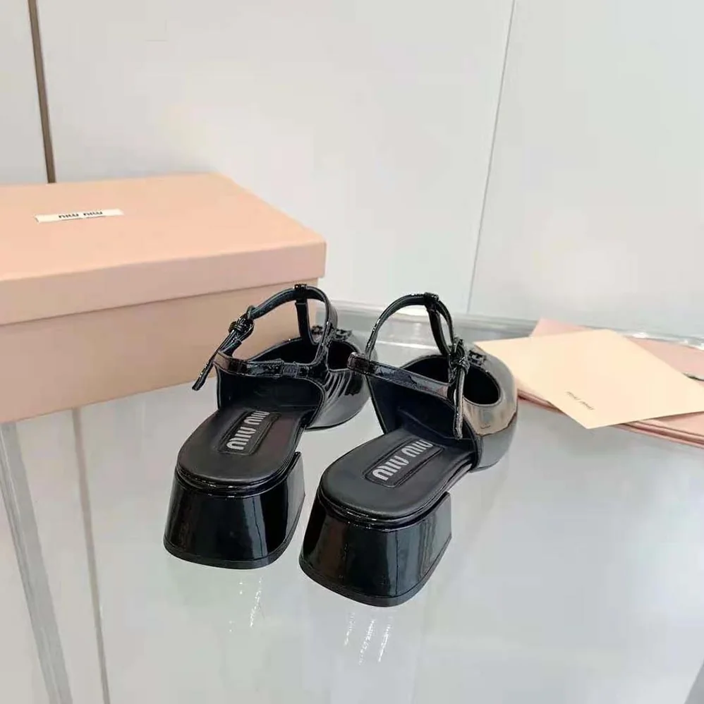 Miu Miu Patent Leather Slingback Pumps for Women in Black