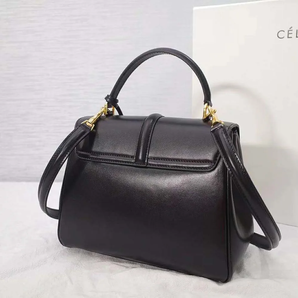 Celine Small 16 Bag in Satinated Calfskin for Women in Black