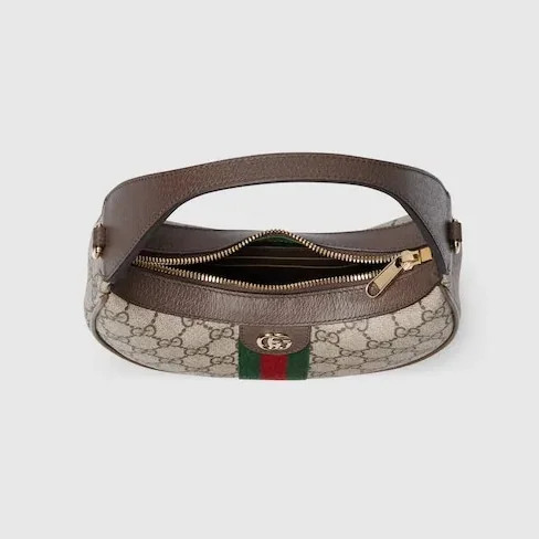 Gucci Ophidia Small Shoulder Bag / Beige/ Dark Brown Gold Hardware