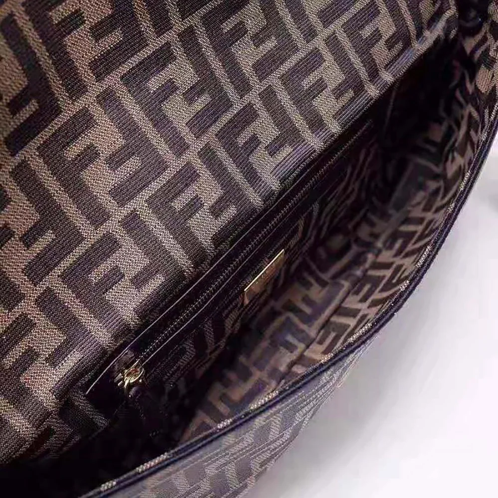 Fendi Baguette Large Brown Fabric Bag for Women