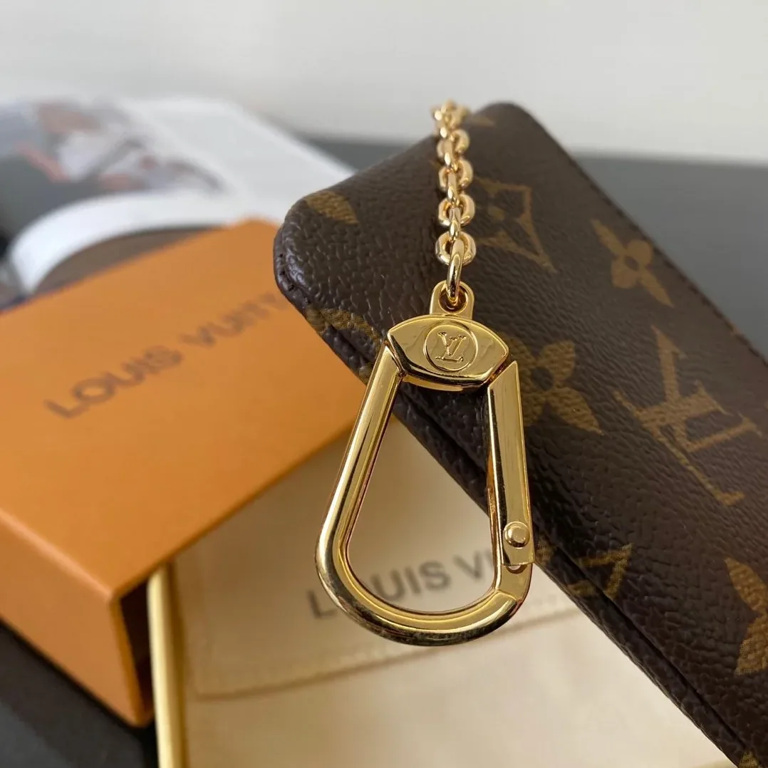 Louis Vuitton Key Pouch In Iconic Monogram Canvas Brown Louis Vuitton Key Pouch In Iconic Monogram Canvas Brown