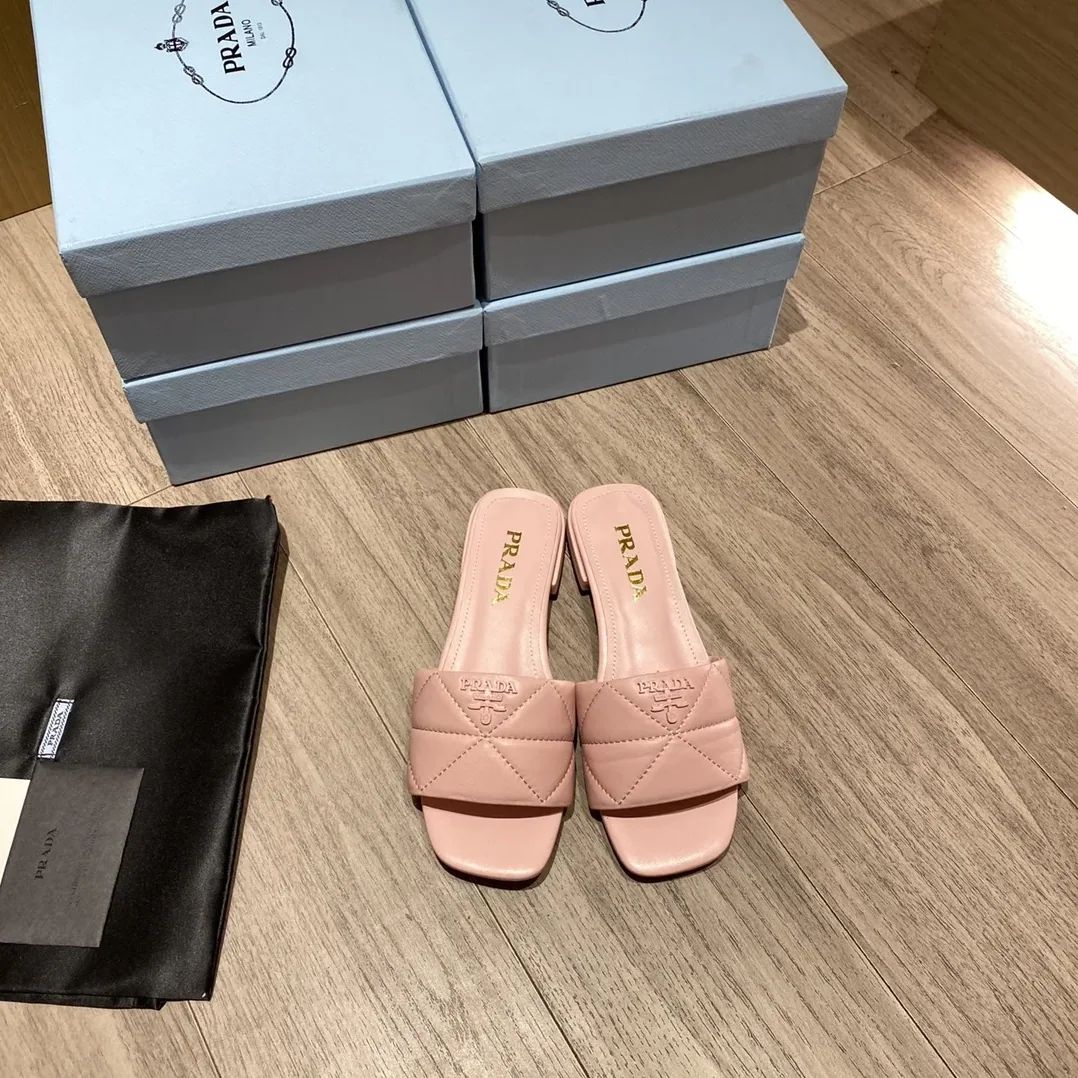 Prada Quilted Nappa Sabots Pink in PRD