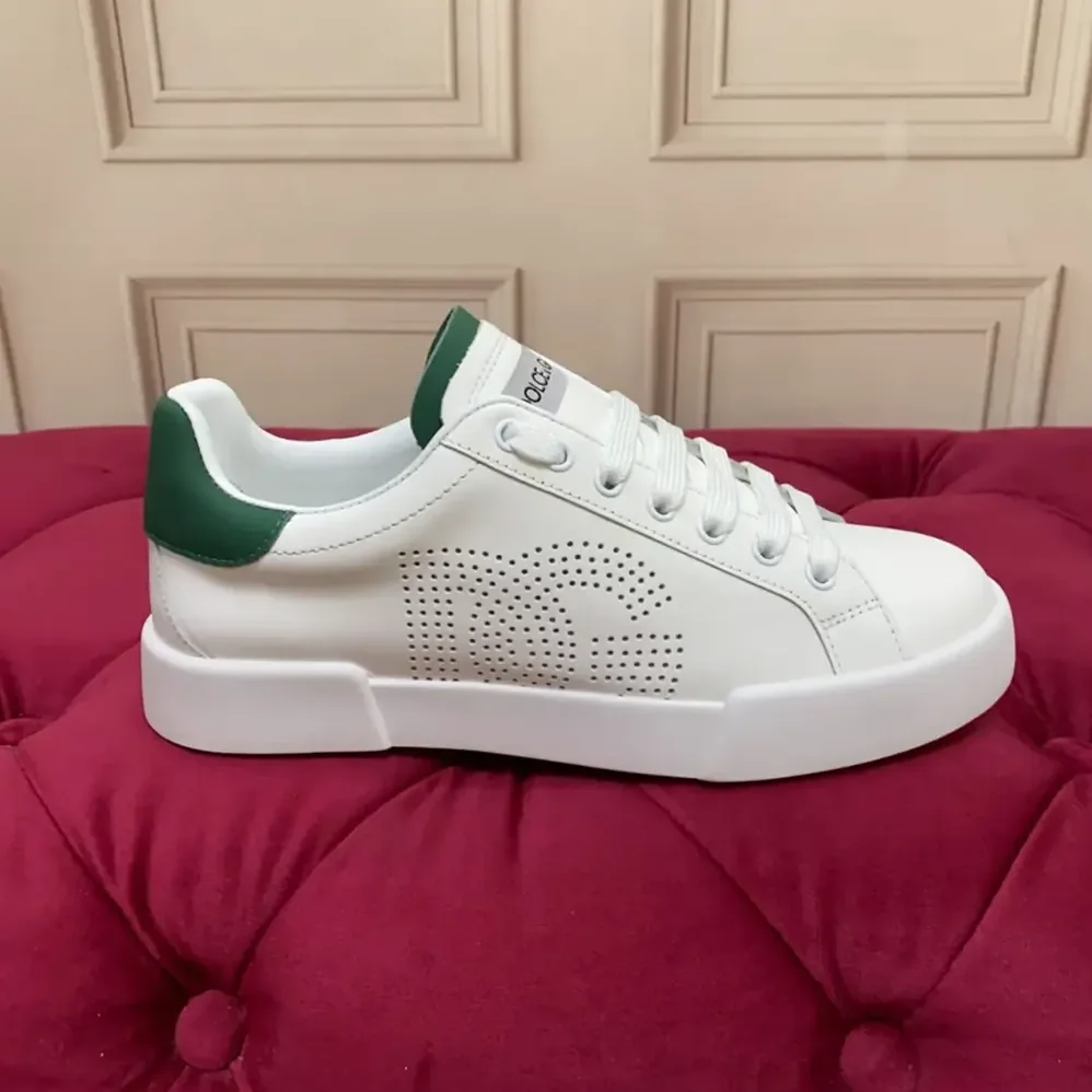 Dolce Gabbana D&G Calfskin Portofino Sneakers for Unisex in White Dolce Gabbana D&G Calfskin Portofino Sneakers for Unisex in White