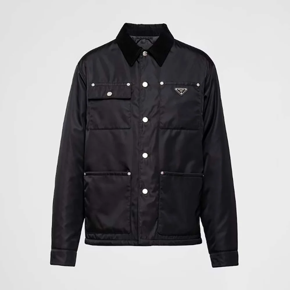 Prada Re-Nylon Blouson Jacket for Men in Black Prada Re-Nylon Blouson Jacket for Men in Black