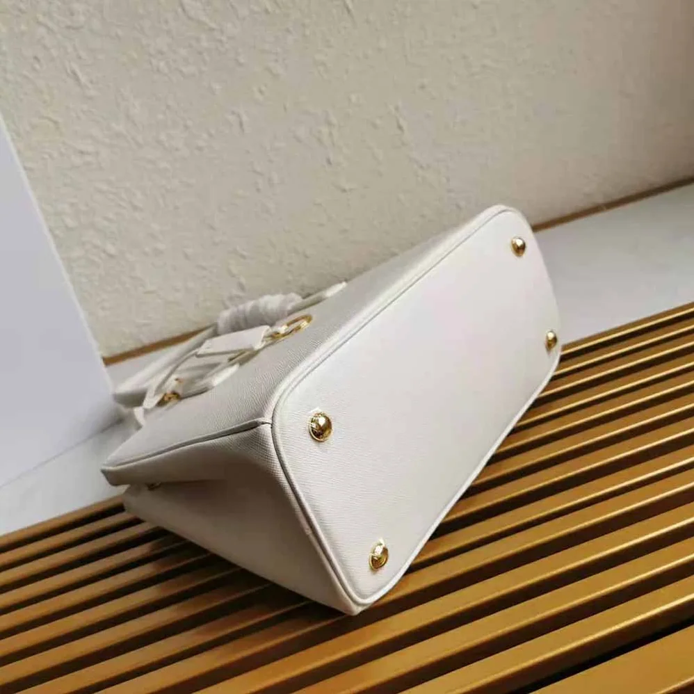 Prada Small Saffiano Leather Prada Galleria Bag for Women in White Prada Small Saffiano Leather Prada Galleria Bag for Women in White