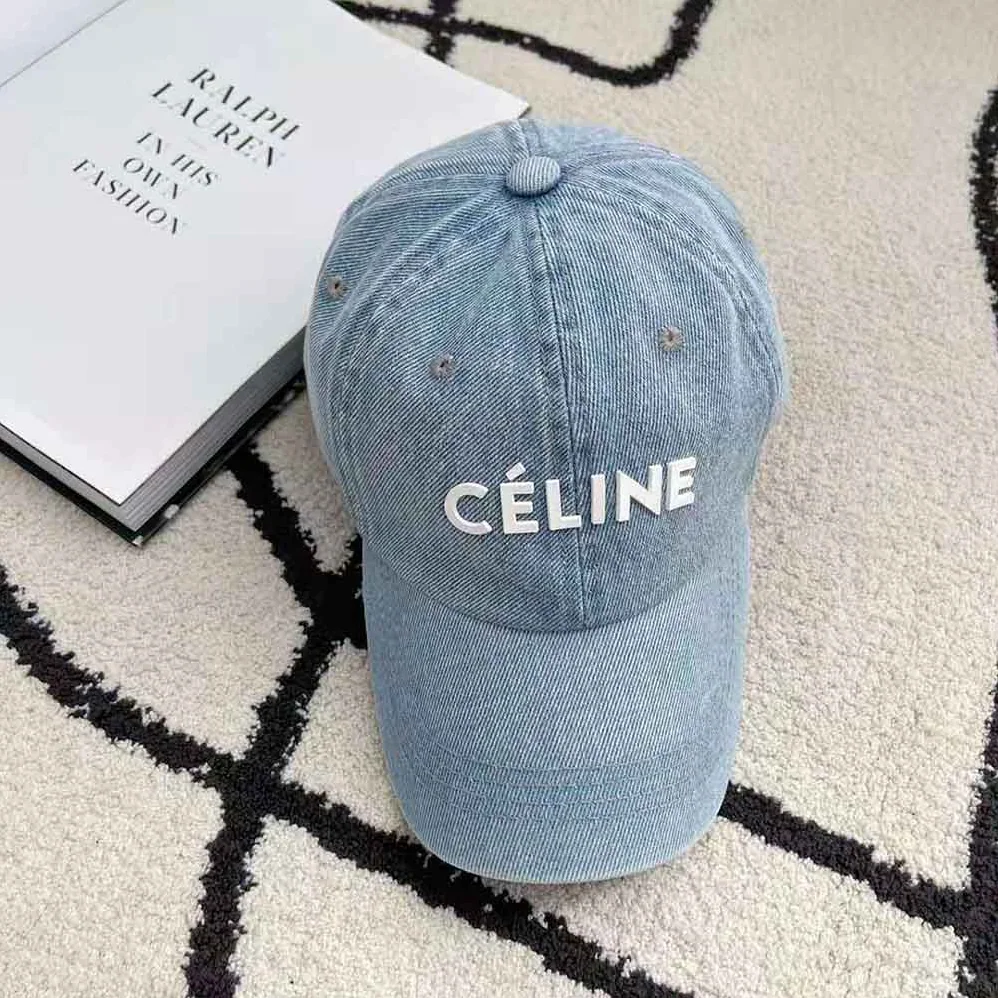Celine Denim Baseball Cap for Women in Blue Celine Denim Baseball Cap for Women in Blue