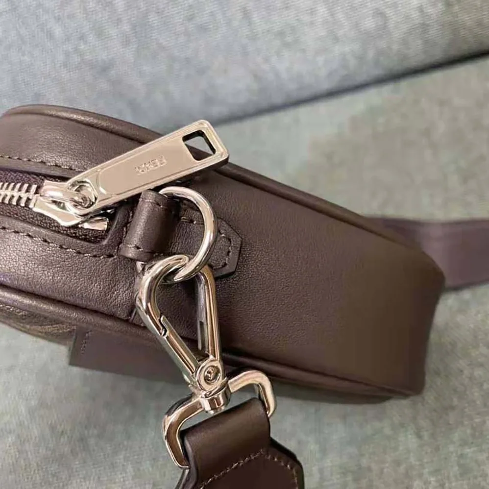 Fendi Camera Case Brown FF Fabric Bag for Men