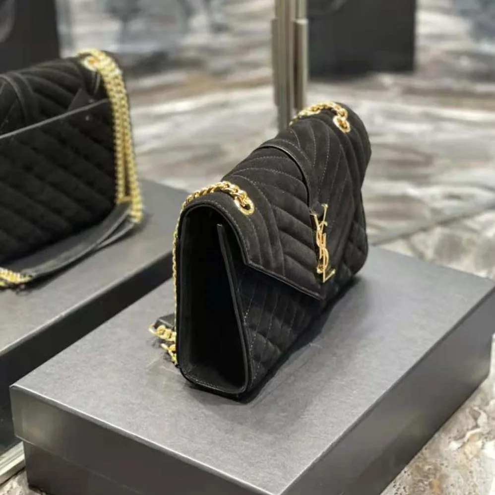 Saint Laurent YSL Envelope Medium Bag in Mix Matelasse Suede for Women Saint Laurent YSL Envelope Medium Bag in Mix Matelasse Suede for Women