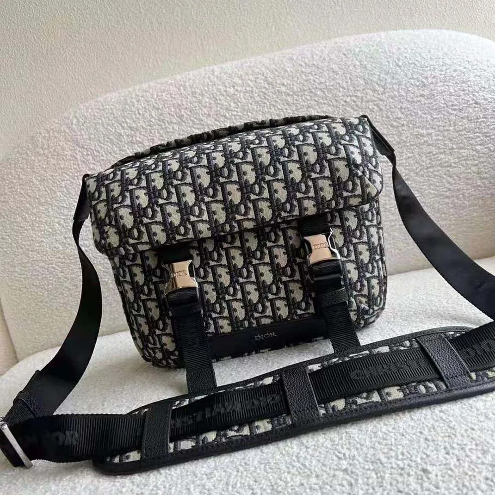 Dior Explorer Messenger Bag Beige and Black Dior Oblique Jacquard for Men