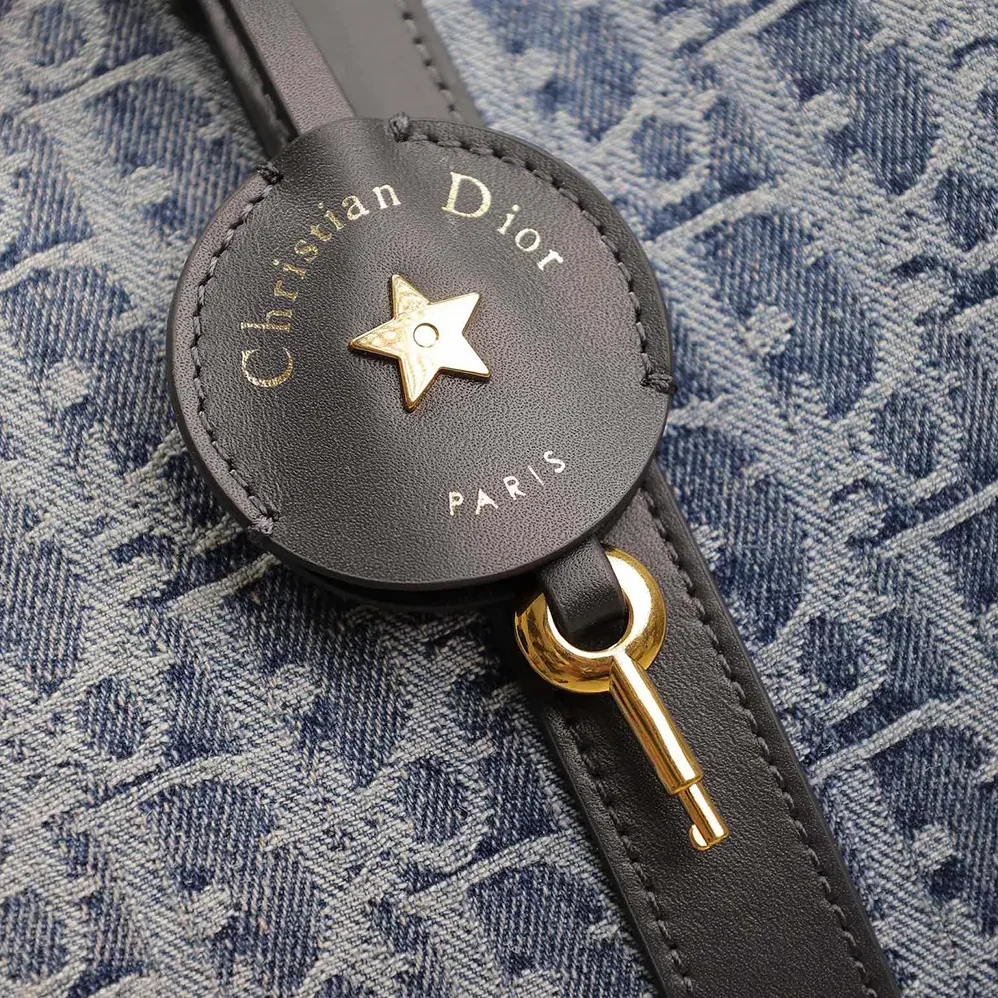 Dior Groove 25 Bag Blue Denim Dior Oblique Jacquard for Women