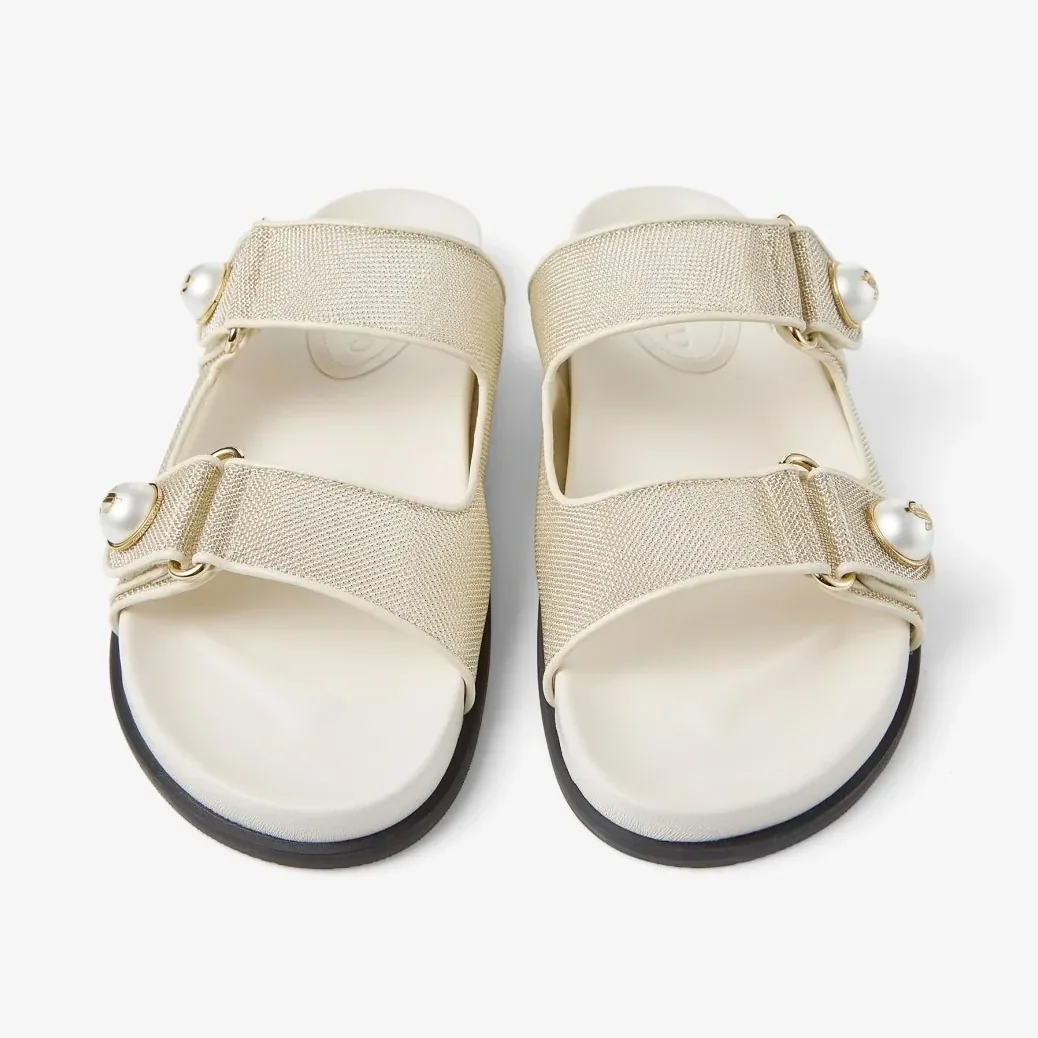 Jimmy Choo Fayence Sandal Champagne in Latte FAYENCESANDALCJM Jimmy Choo Fayence Sandal Champagne in Latte FAYENCESANDALCJM