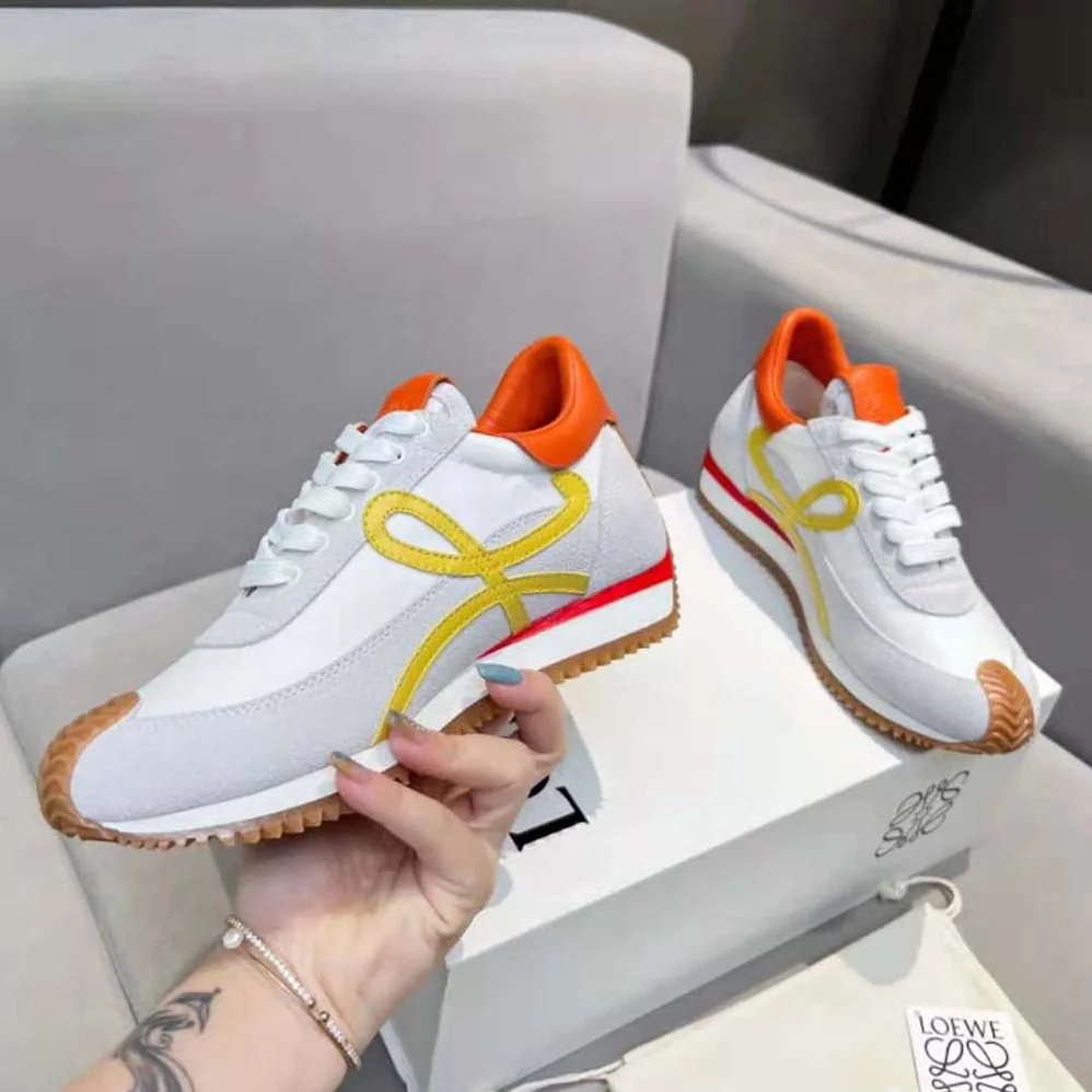 Loewe Flow Runner in Calfskin and Nylon for Unisex in Yellow Loewe Flow Runner in Calfskin and Nylon for Unisex in Yellow