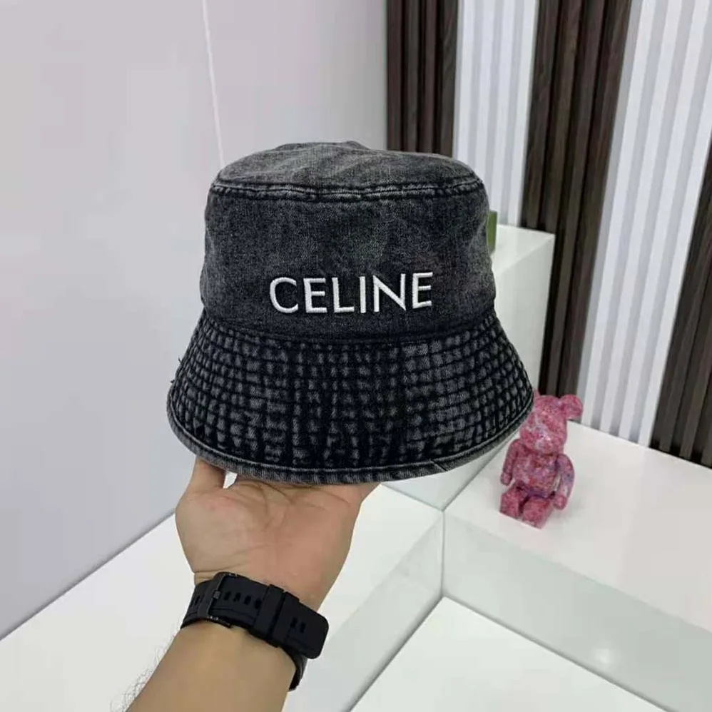 Celine Bucket Hat in Denim for Women in Black Celine Bucket Hat in Denim for Women in Black