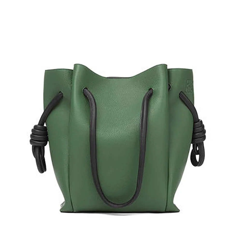Loewe Flamenco Knot Tote Small Bag Forest Green for Women in Black