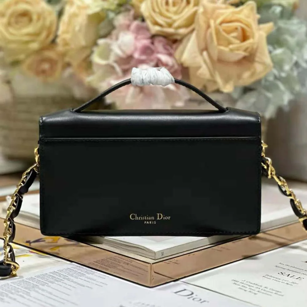 Dior CD Signature Mini Bag Black Calfskin with Embossed CD Signature for Women
