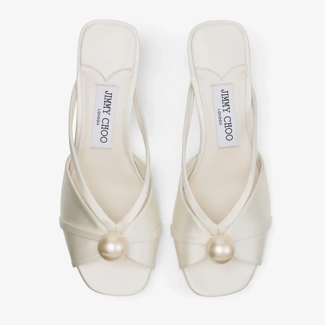 Jimmy Choo Siva Mule 50 Ivory/White SIVAMULE50AOD