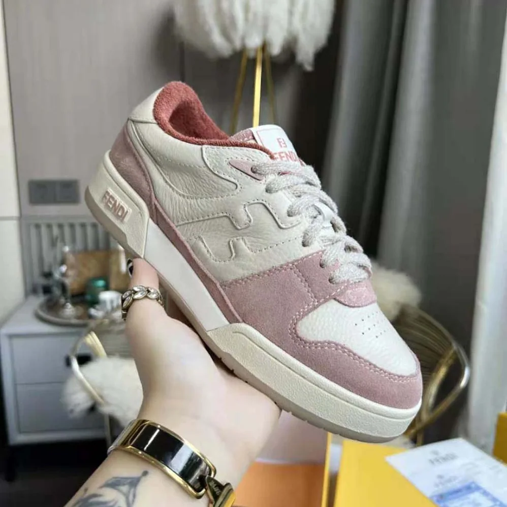 Fendi Match Low for Unisex in Tops in Pink Suede