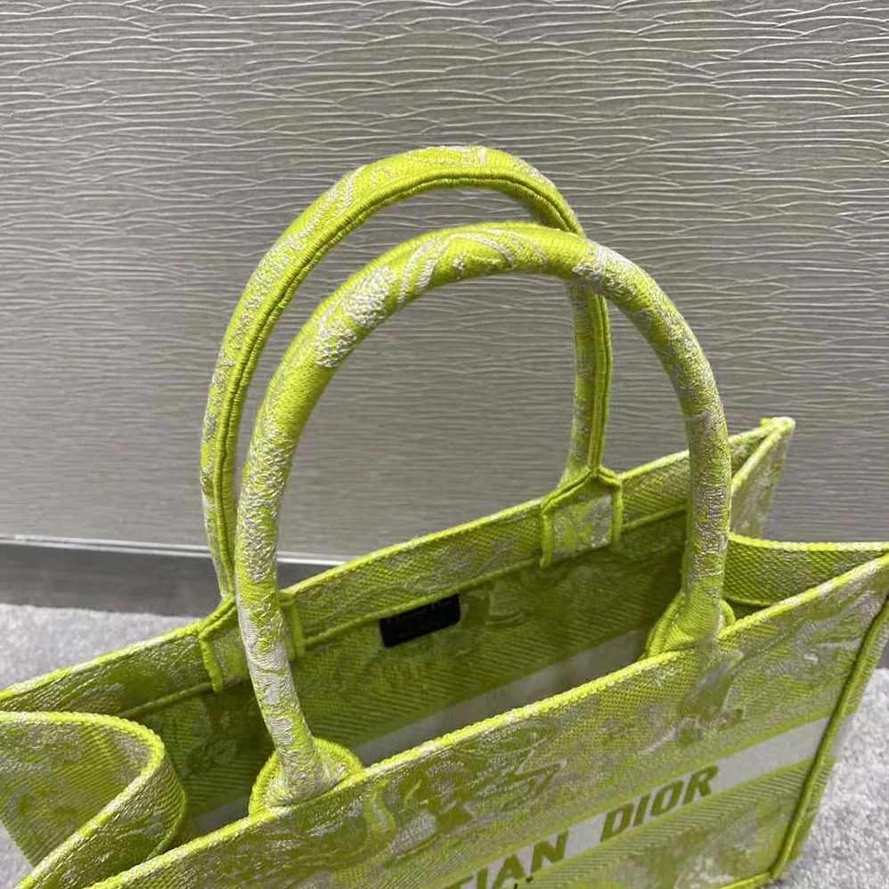 Dior Small Dior Book Tote Lime Toile de Jouy Reverse Embroidery for Women Dior Small Dior Book Tote Lime Toile de Jouy Reverse Embroidery for Women