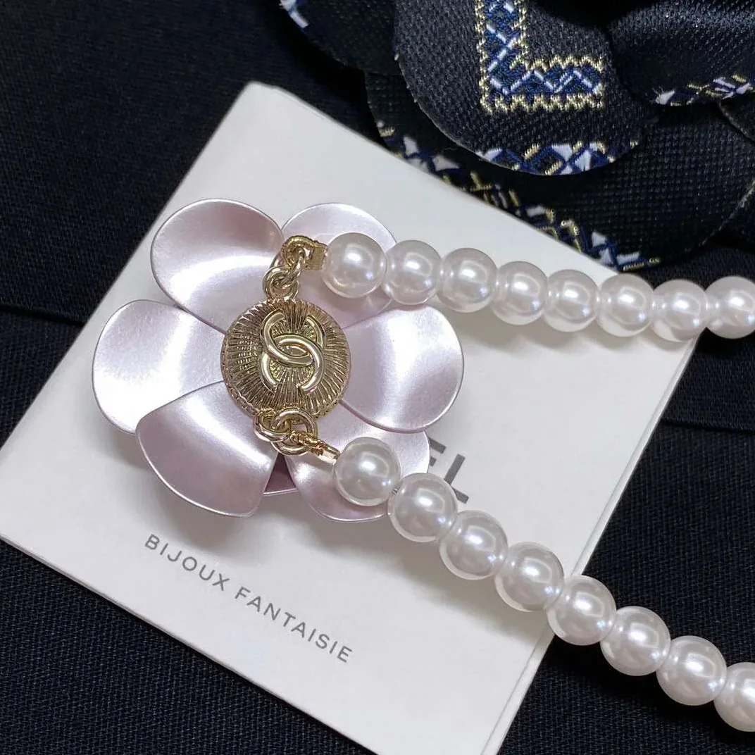 Chanel Flower Necklace White