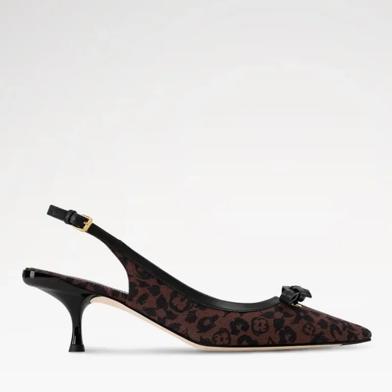 Louis Vuitton 6AM Slingback Pumps Brown 1AJL05 Louis Vuitton 6AM Slingback Pumps Brown 1AJL05