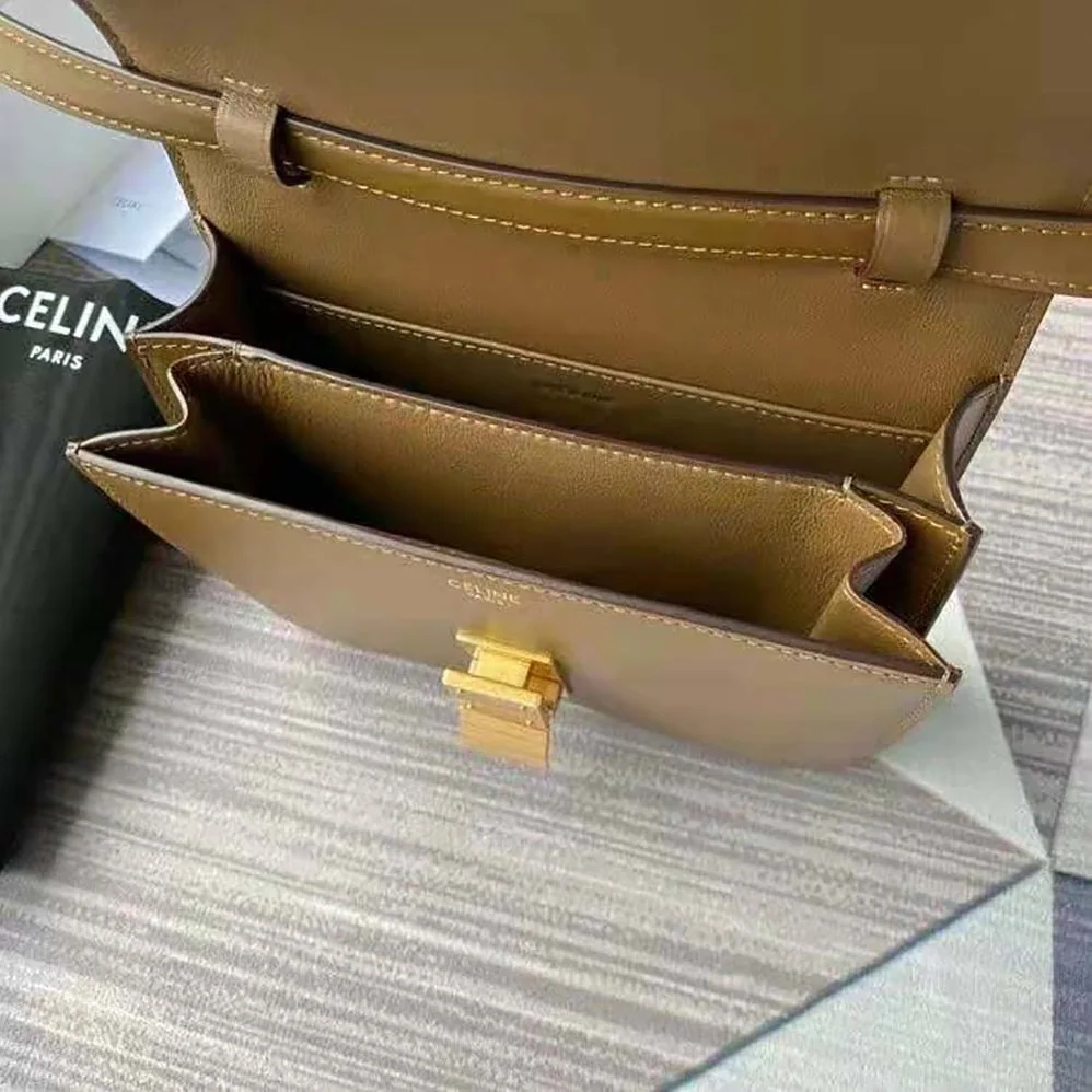 Celine Teen Classic Bag in Box Calfskin for Women in Brown Celine Teen Classic Bag in Box Calfskin for Women in Brown