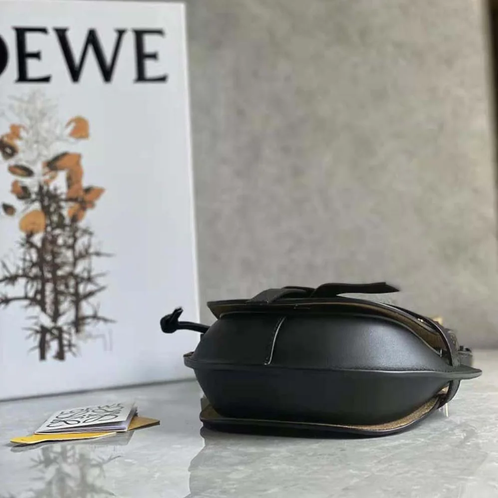 Loewe Mini Gate Dual Bag in Soft Calfskin and Jacquard for Women in Black Loewe Mini Gate Dual Bag in Soft Calfskin and Jacquard for Women in Black
