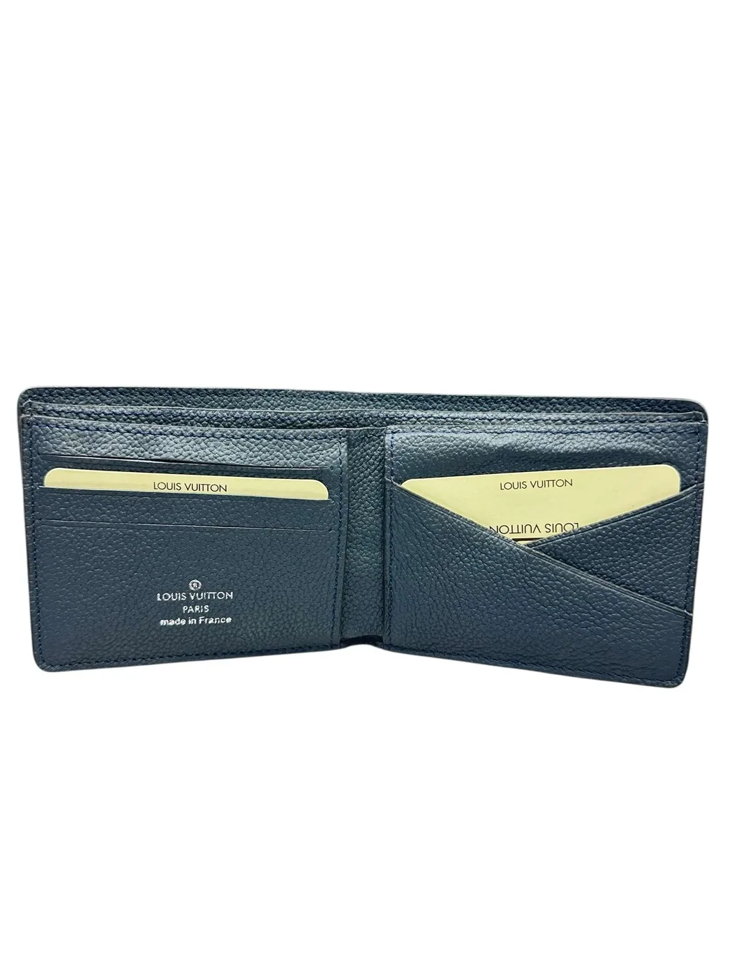 Amazing Navy Blue Monogram Leather Wallet for Men's